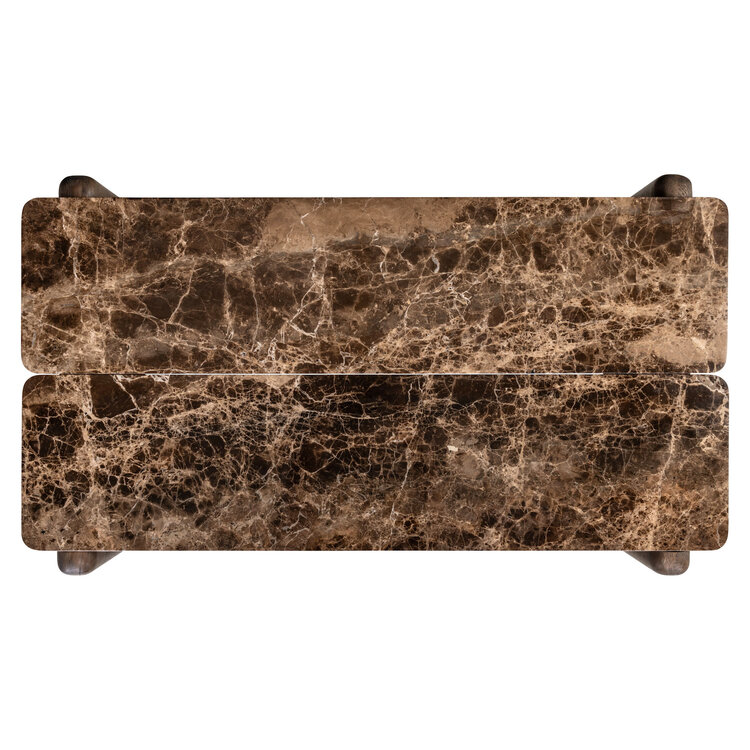 Richmond Interiors Salontafel Lagrasse Dark Brown Emperador Marmer Eiken