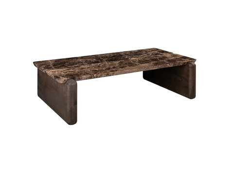 Richmond Interiors Salontafel Lagrasse Dark Brown Emperador Marmer Eiken