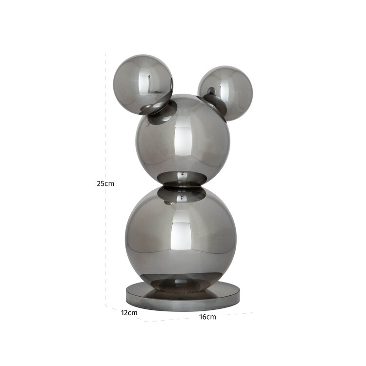 Richmond Interiors Decoratief object Beary silver kristal glas zilver