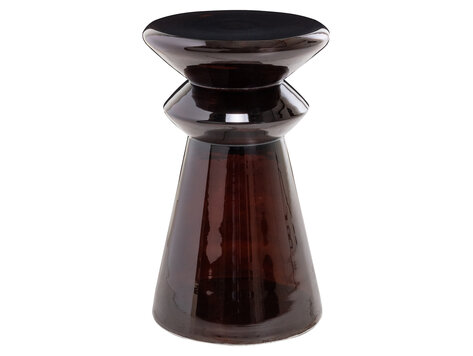Richmond Interiors Bijzettafel Gordes Brown Glas Aluminium Rond Ø33 cm