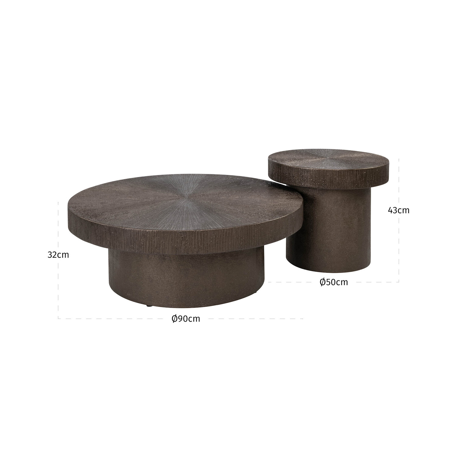 Richmond Interiors Salontafel Lindo Brunzae Rond Set van 2