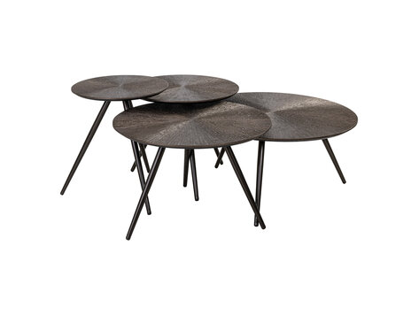 Richmond Interiors Salontafel Quadra Brunzae Rond Set van 4