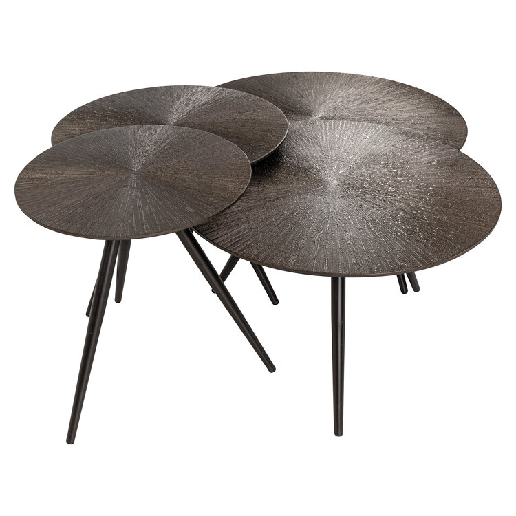 Richmond Interiors Salontafel Quadra Brunzae Rond Set van 4