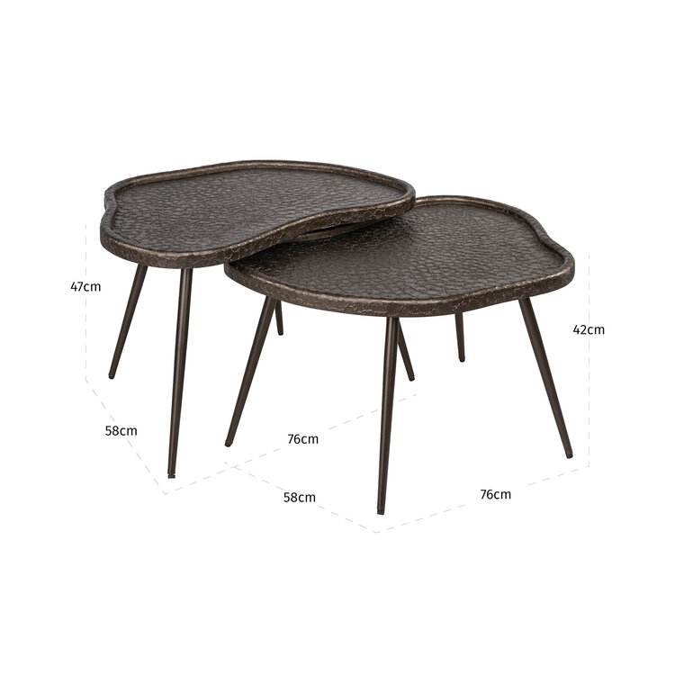 Richmond Interiors Salontafel Bean Brunzae Organisch Set van 2