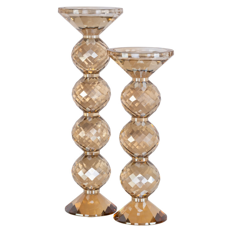 Richmond Interiors Kandelaar Channah Champagne kristal glas groot