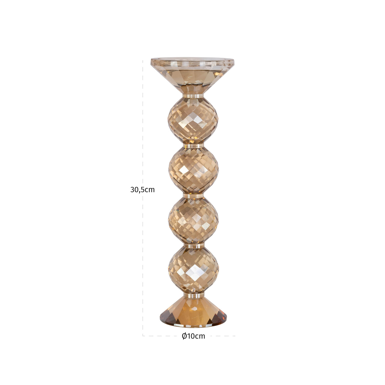 Richmond Interiors Kandelaar Channah Champagne kristal glas groot