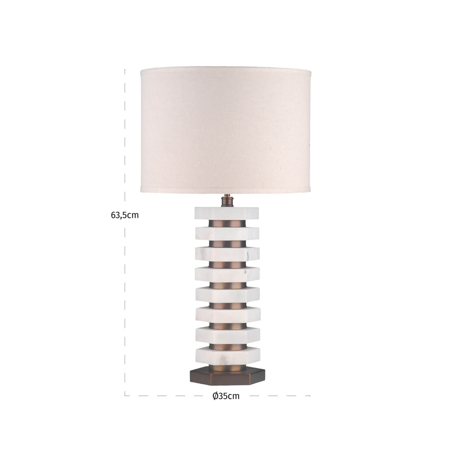 Richmond Interiors Tafellamp Haspen Natural Marmer