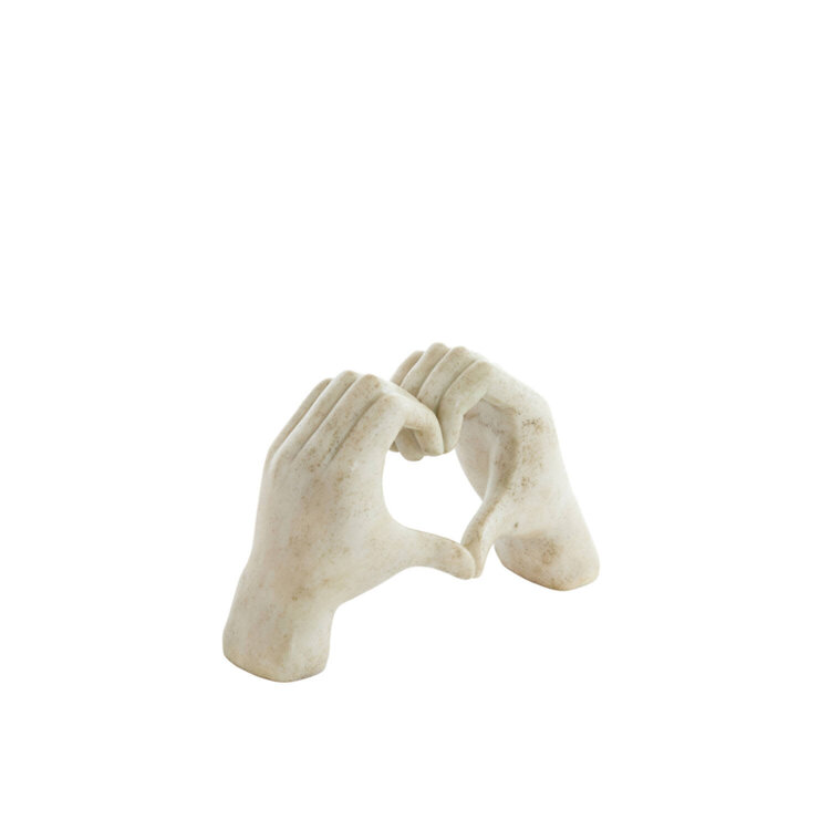 Ornament Hart Handen Taupe Grijs