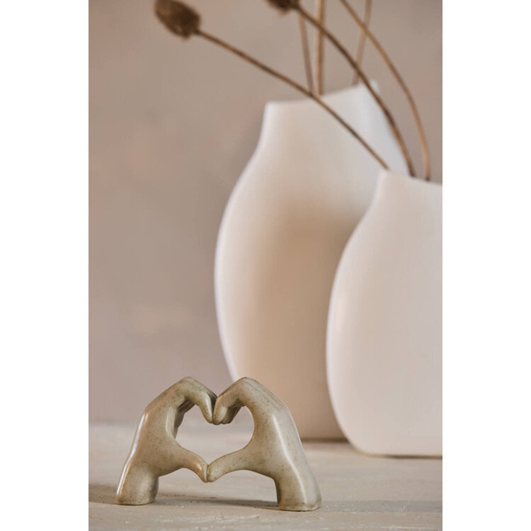 Ornament Hart Handen Taupe Grijs