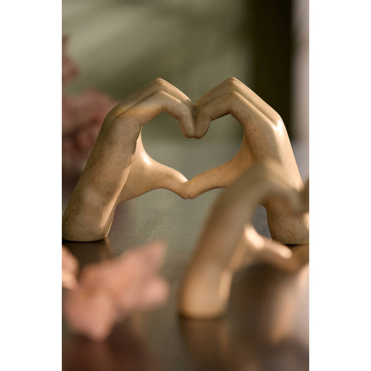 Ornament Hart Handen Taupe Grijs