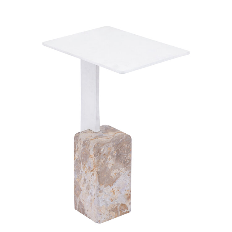 PTMD Collection Ebe Beige Marble bijzettafel marmer rechthoek blad