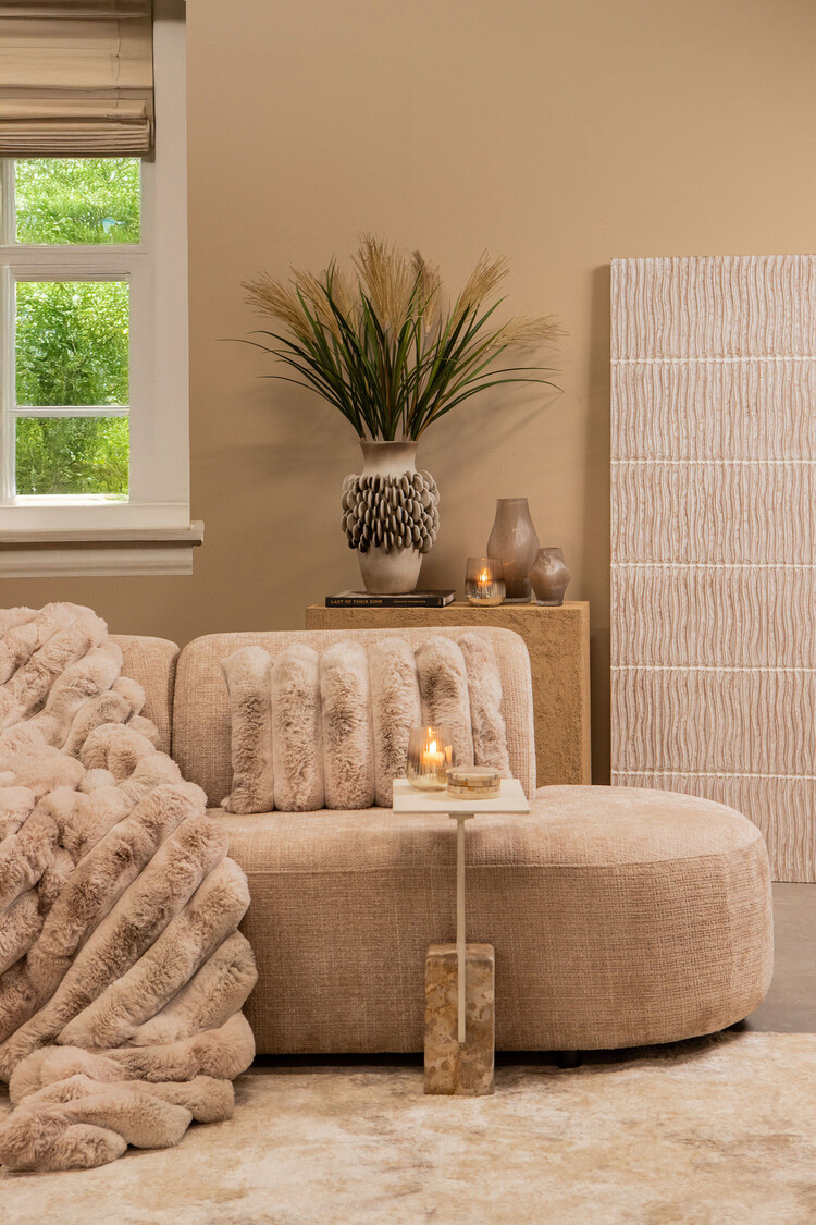 PTMD Collection Ebe Beige Marble bijzettafel marmer rechthoek blad