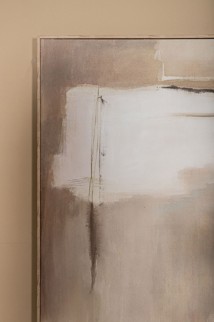 PTMD Collection Olger Beige abstract wandpaneel canvas frame A