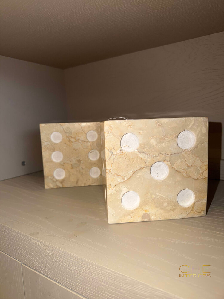 Marble Dobbelstenen marmer Set van 2