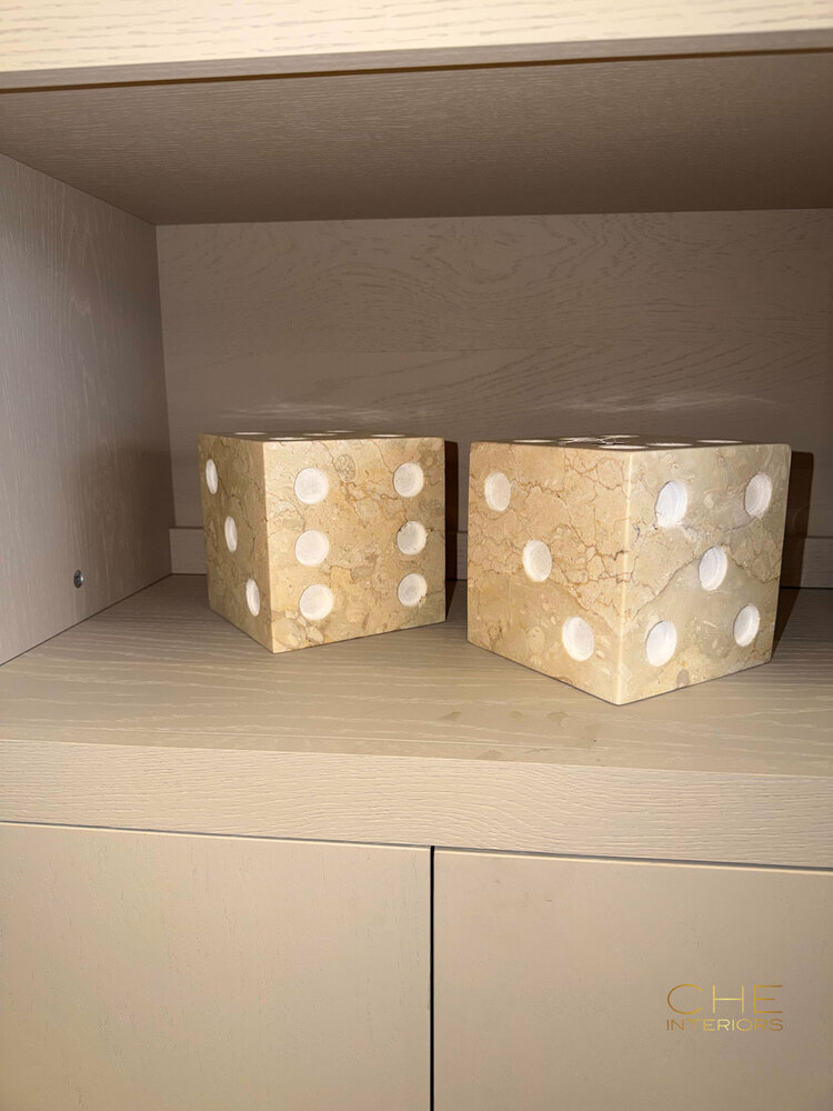 Marble Dobbelstenen marmer Set van 2