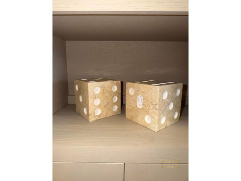 Marble Dobbelstenen marmer Set van 2