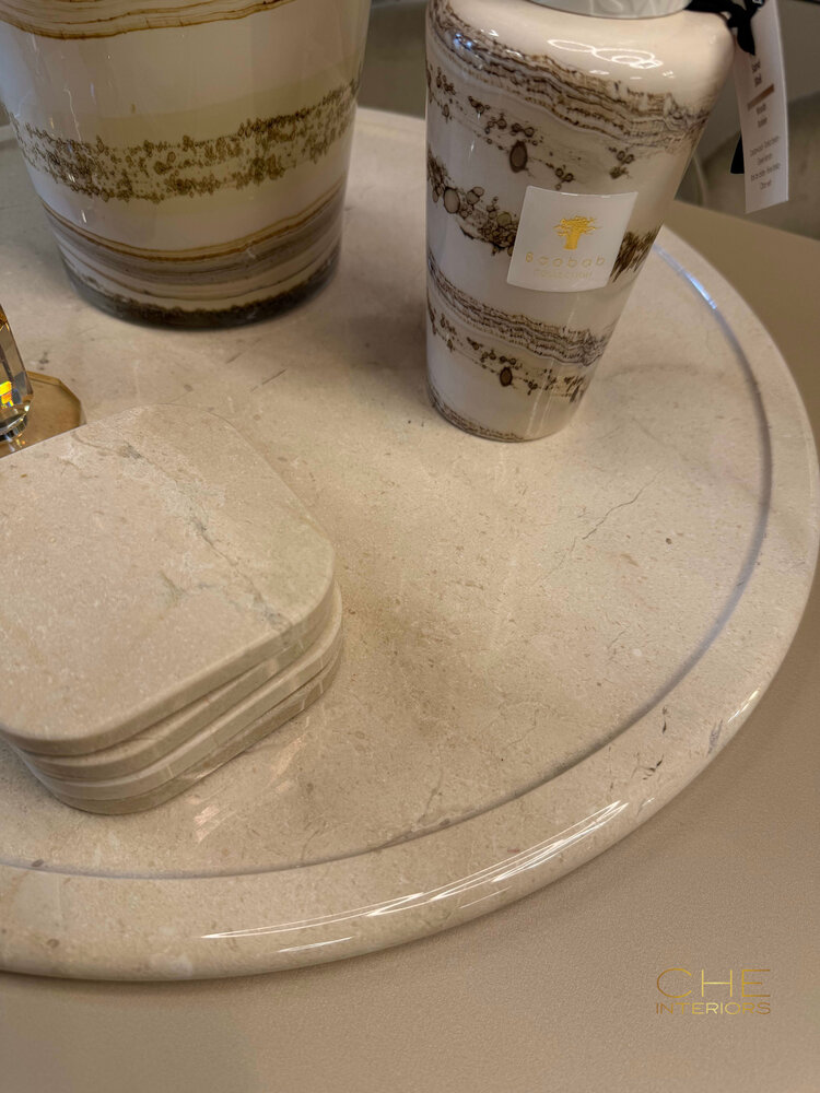 Marble Dienblad marmer rond