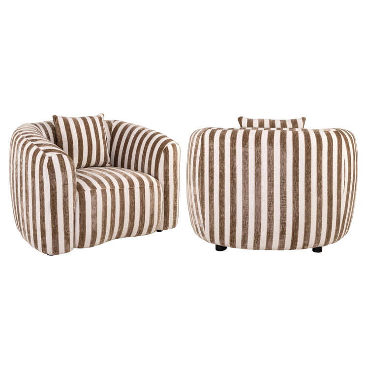 Richmond Interiors Loungestoel fauteuil Luxandra stripes sand