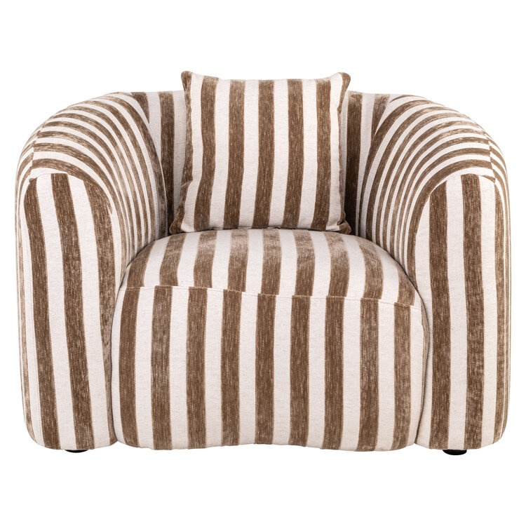 Richmond Interiors Loungestoel fauteuil Luxandra stripes sand