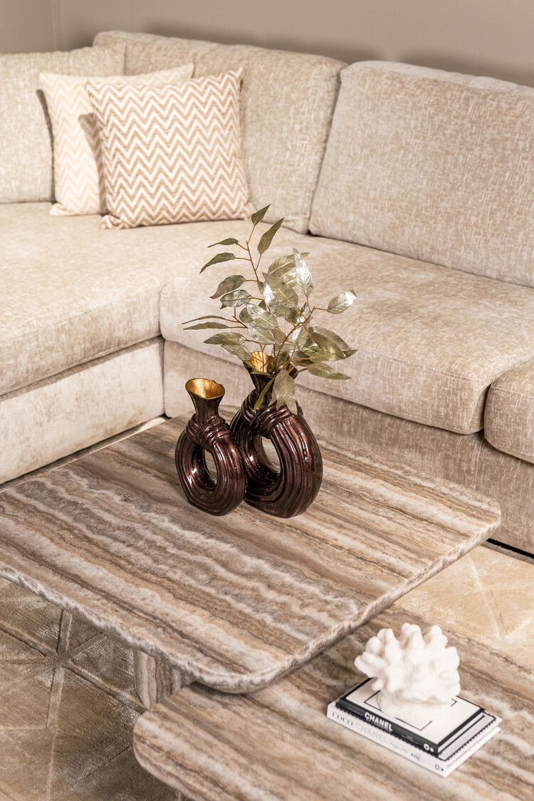 Richmond Interiors Kussen Cassy beige chevron 50x50 cm