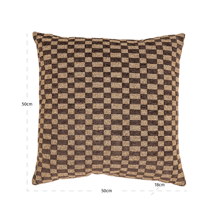 Richmond Interiors Kussen Remi brown rectilinear 50x50 cm