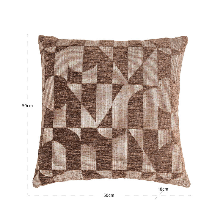 Richmond Interiors Kussen Aria brown geomatric 50x50 cm