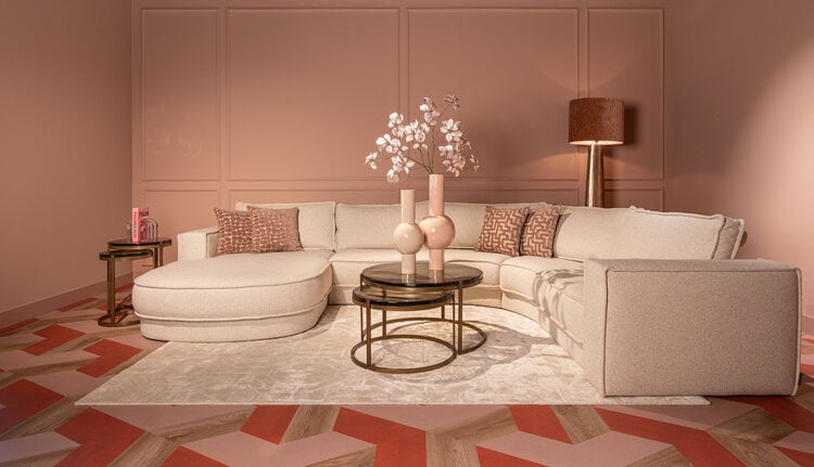 Richmond Interiors Kussen Lexa blush labyrinth 50x50 cm