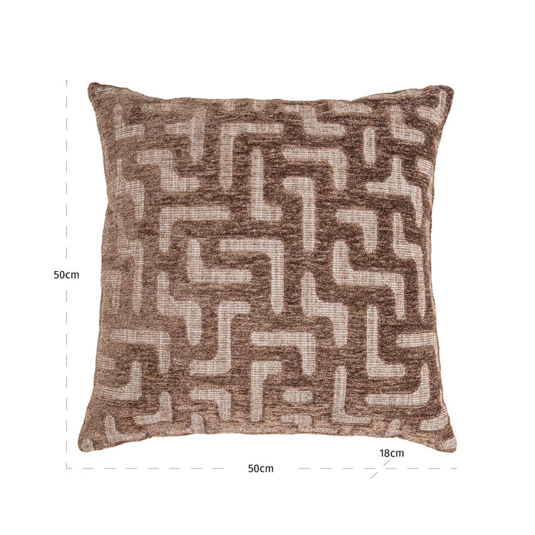 Richmond Interiors Kussen Ivy brown labyrinth 50x50 cm
