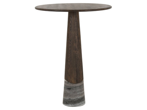 Richmond Interiors Bartafel Harper Smoked Charchoal Eikenhout Marmer Rond