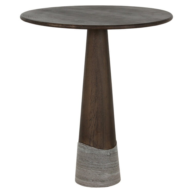 Richmond Interiors Countertafel Harper Smoked Charchoal Eikenhout Marmer Rond