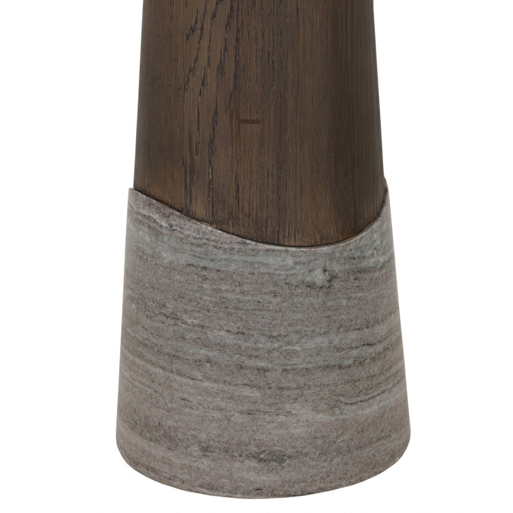 Richmond Interiors Countertafel Harper Smoked Charchoal Eikenhout Marmer Rond