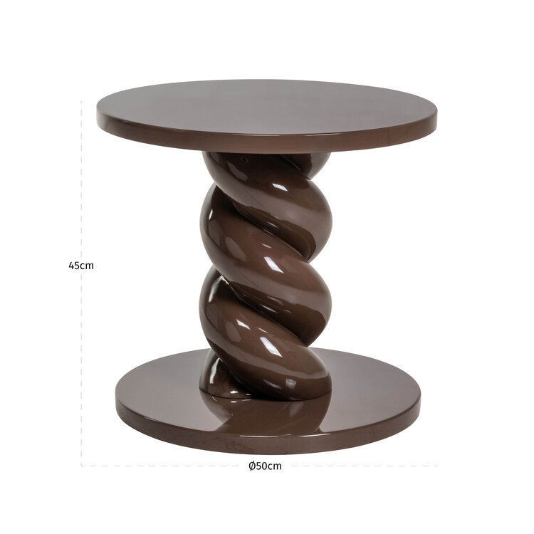 Richmond Interiors Bijzettafel Coco Chestnut Rond Ø50 cm