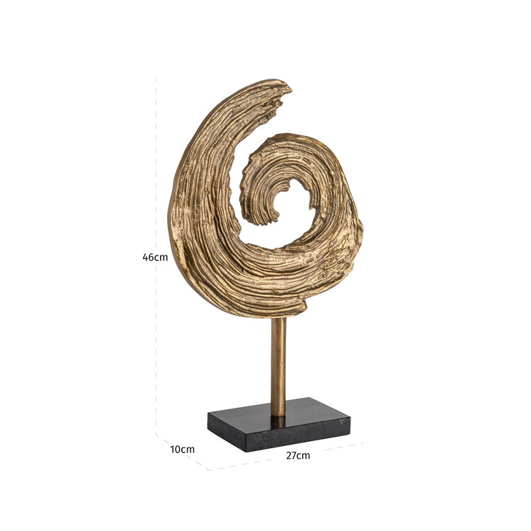 Richmond Interiors Decoratief object Swirl brass antique klein