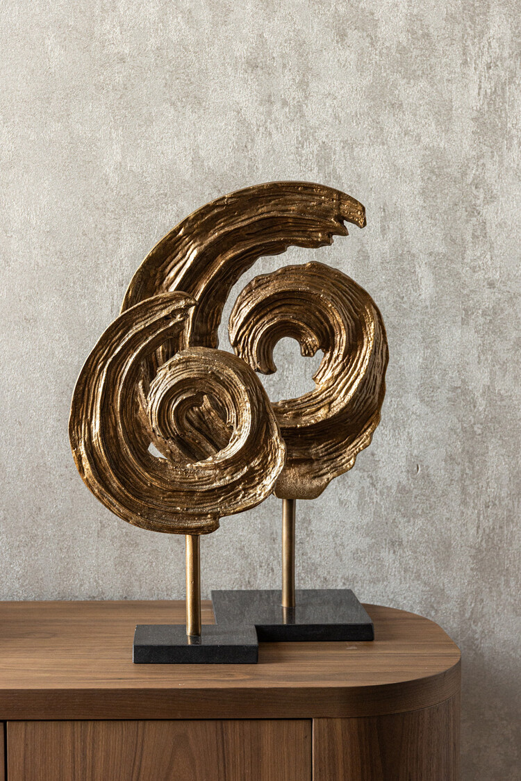 Richmond Interiors Decoratief object Swirl brass antique klein