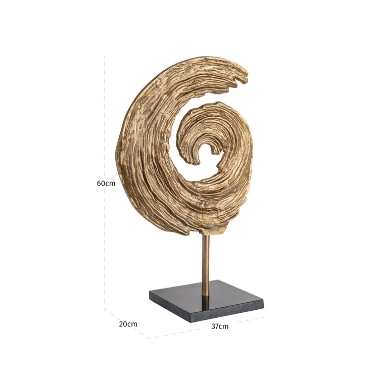 Richmond Interiors Decoratief object Swirl brass antique groot
