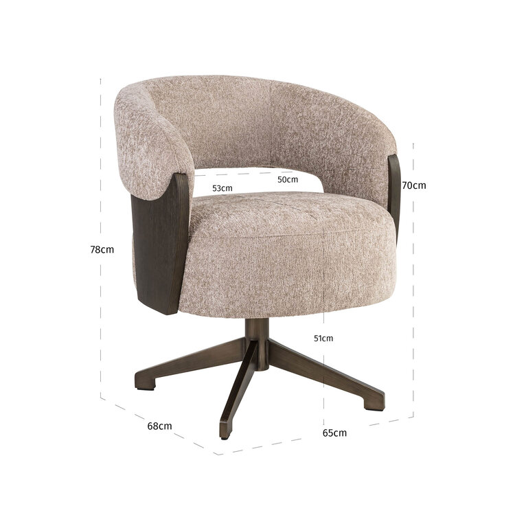 Richmond Interiors Eetkamerstoel Pollux be easy sand oak draaibaar