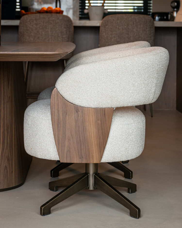 Richmond Interiors Eetkamerstoel Pollux lodge desert walnut draaibaar