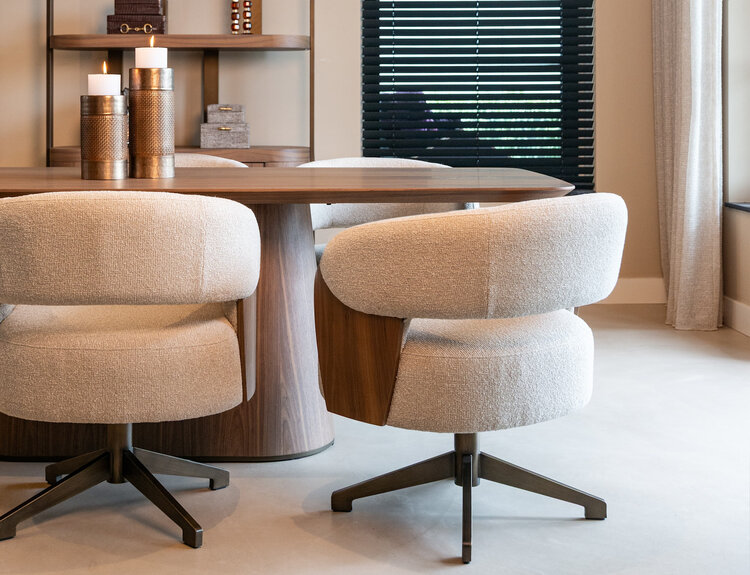 Richmond Interiors Eetkamerstoel Pollux lodge desert walnut draaibaar
