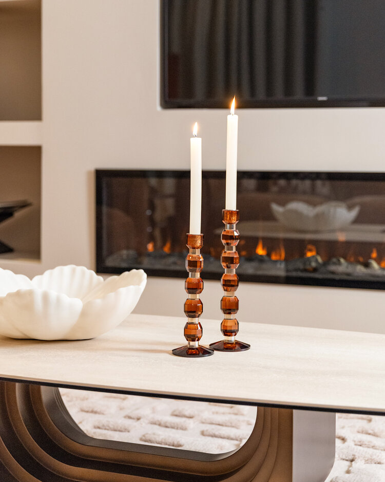 Richmond Interiors Kandelaar Lowan Brown Glas Bruin Klein