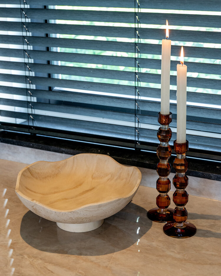 Richmond Interiors Kandelaar Lowan Brown Glas Bruin Groot