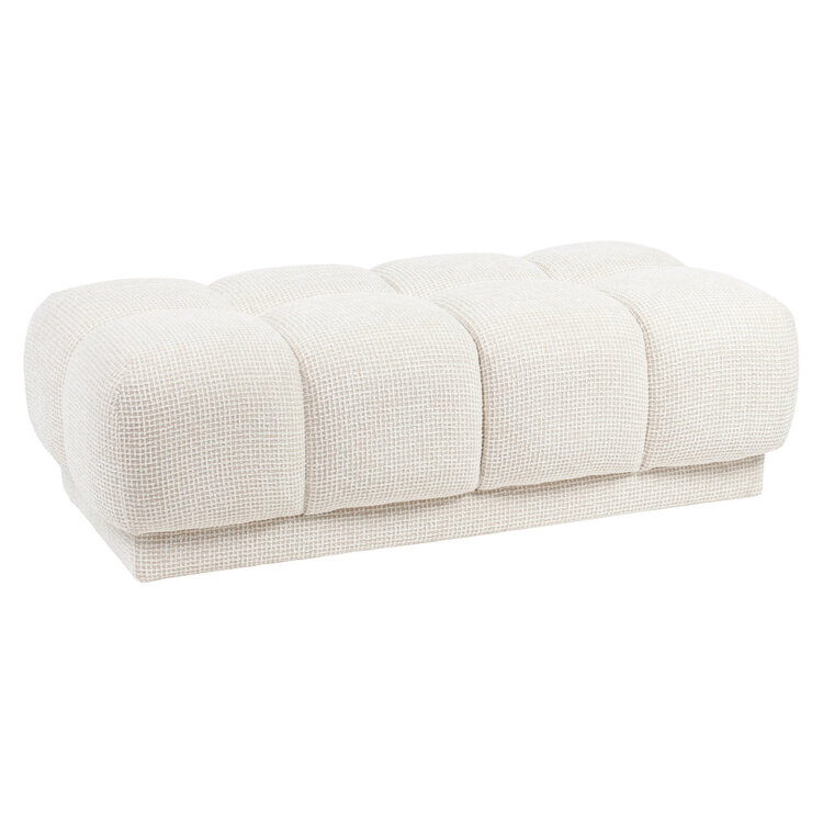 Richmond Interiors Poef voetenbank Noah Beige Blockweave