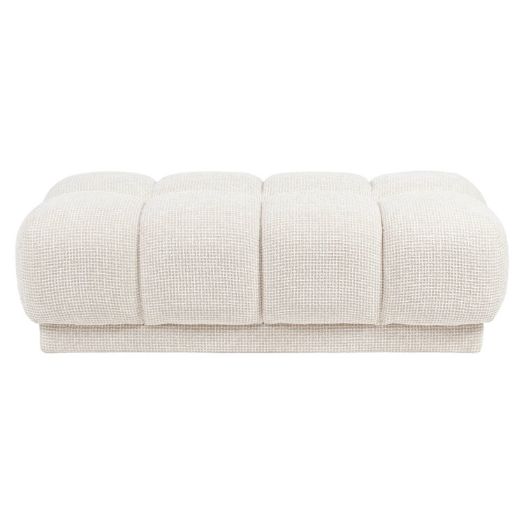 Richmond Interiors Poef voetenbank Noah Beige Blockweave