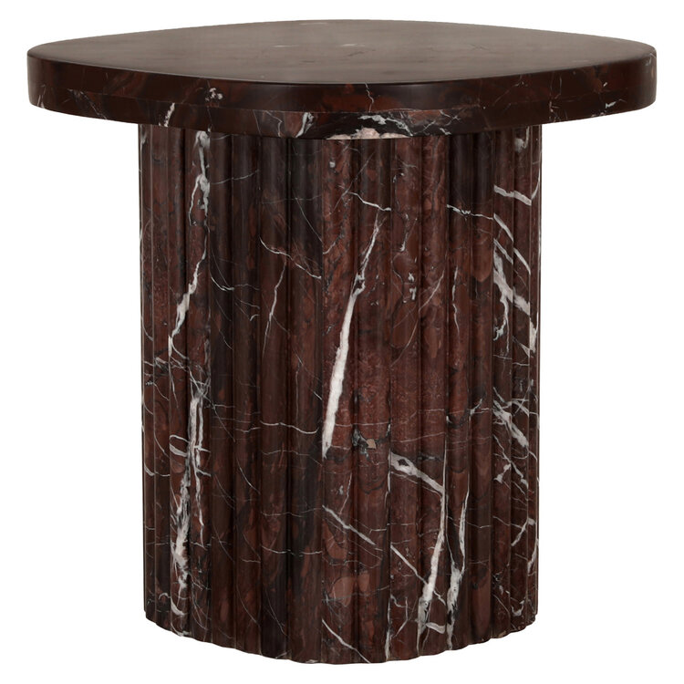 Richmond Interiors Bijzettafel Orchid Burgundy Marmer Ø46 cm rond
