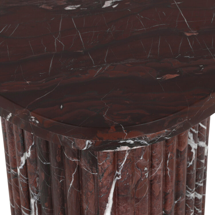 Richmond Interiors Bijzettafel Orchid Burgundy Marmer Ø46 cm rond