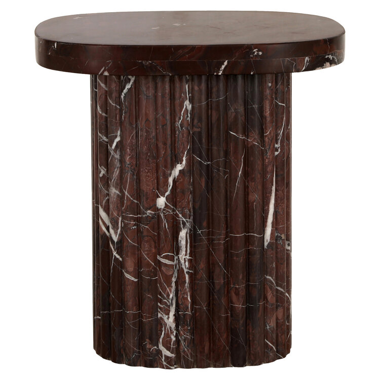 Richmond Interiors Bijzettafel Orchid Burgundy Marmer Ø46 cm rond