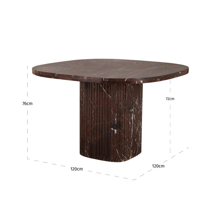 Richmond Interiors Eettafel Orchid Burgundy Marmer Ø120 cm rond