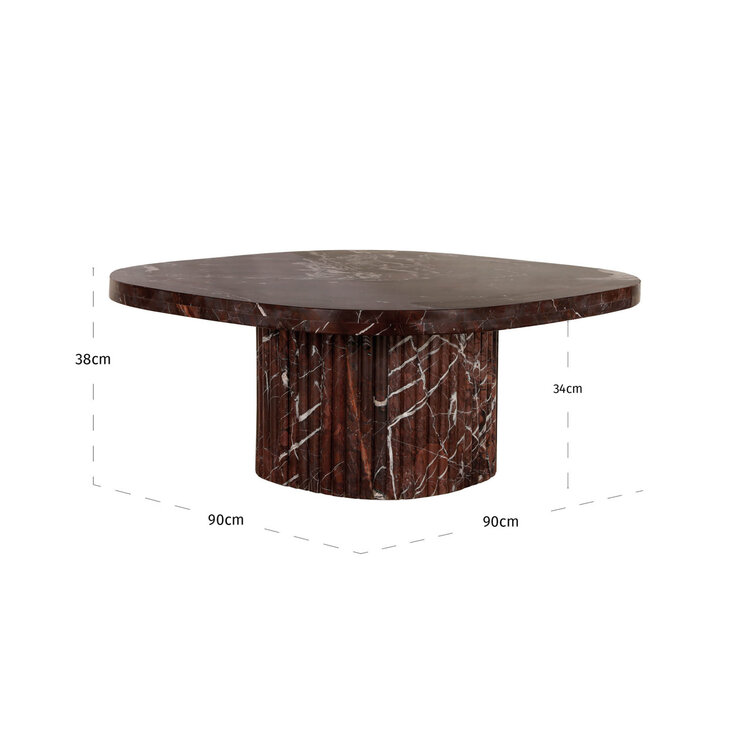 Richmond Interiors Salontafel Orchid Burgundy Marmer Ø90 cm rond