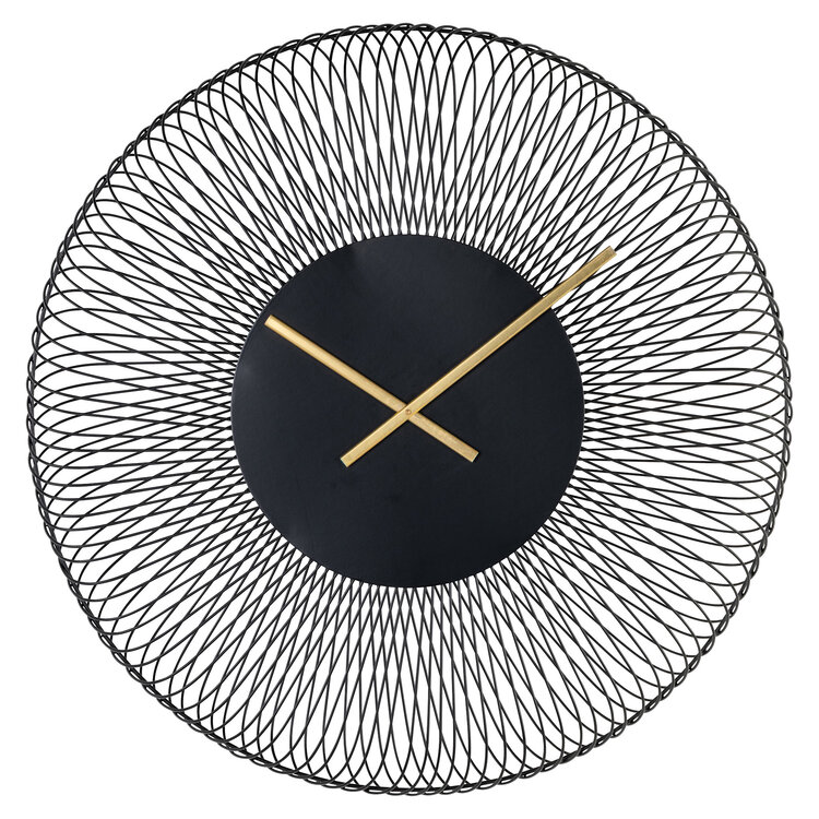 Richmond Interiors Klok Blunt Black Zwart Goud