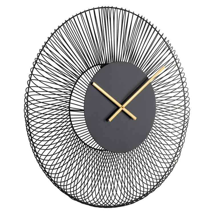 Richmond Interiors Klok Blunt Black Zwart Goud