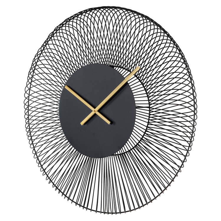 Richmond Interiors Klok Blunt Black Zwart Goud